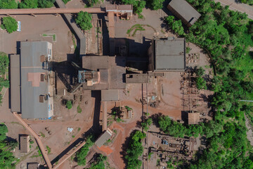 Nature from above. Panoramic view of the industrial city of Krivoy Rog in Ukraine. Beautiful landscape.