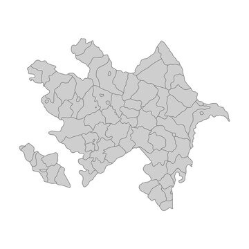 Outline political map of the Azerbaijan. High detailed vector illustration.