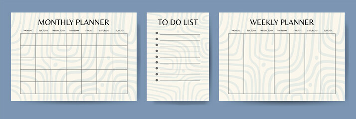 Business organizer paper sheets. Planners and to-do list abstraction template set