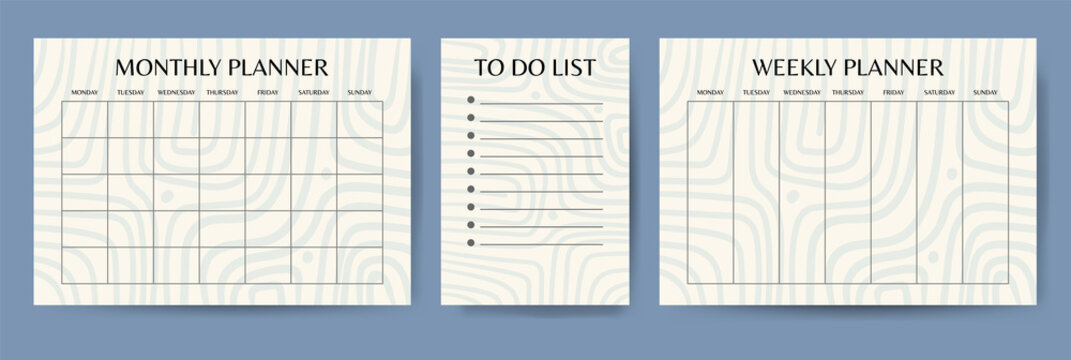 Business organizer paper sheets. Planners and to-do list abstraction template set