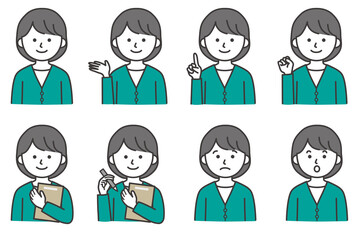 人物 女性 オフィスカジュアル 私服 カーディガン アイコン