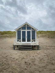 Beach hut on a North Sea beach