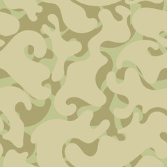 Camouflage vector seamless pattern in beige color