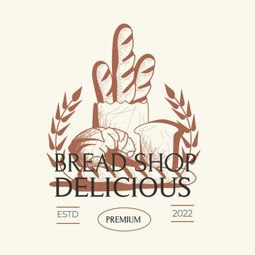 Bread type vintage illustration logo