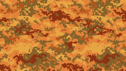 Military Pixel camouflage texture pattern horizontal banner illustration wallpaper background copy space, place for text, text area