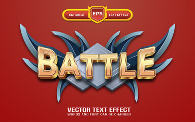 Battle logo game editable text effect