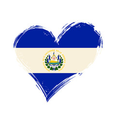 El Salvadoran flag heart-shaped grunge background. Vector illustration.