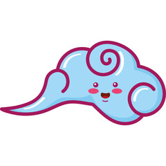 happy cloud sky kawaii style
