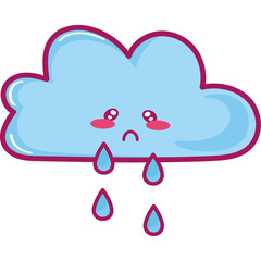 cloud crying kawaii style