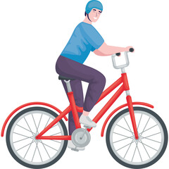 man in bicycle character
