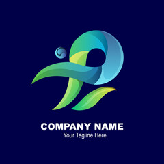 abstract shape fluid gradient style business logo for company