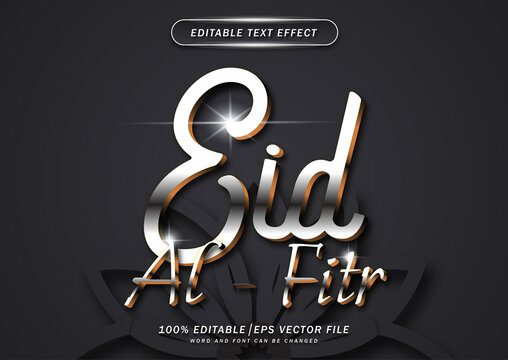 Luxury eid al-fitr text editable effect