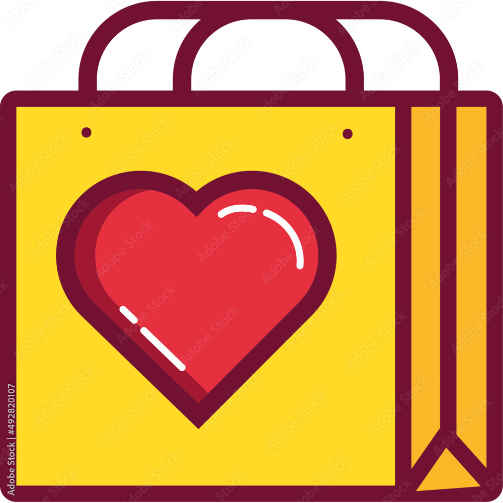 Canvas Prints heart in shopping bag