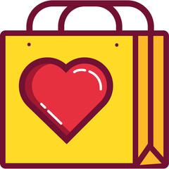 heart in shopping bag