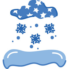 cloud with snowflakes and snow scraps