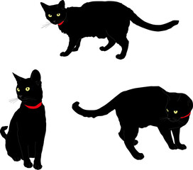 黒猫３ポーズセット②