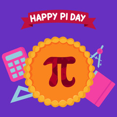 Happy Pi Day Flat Illustration Vector