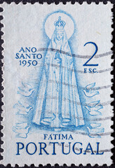 Portugal - circa 1950: a postage stamp from Portugal, showing the Madonna of Fatima