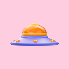 ufo icon 3d render concept for alien spec ship and Observatory Planet Earth galaxy