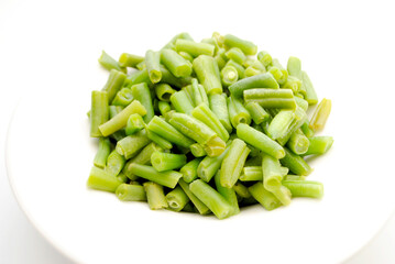 Fresh Cooked Cut Green Beans in a Serving Bowl	