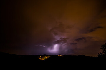 Lightning in Collsacabra, La Garrotxa, Girona, Spain