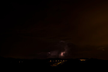 Fototapeta na wymiar Lightning in Collsacabra, La Garrotxa, Girona, Spain
