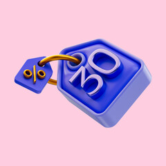 30 percent tag icon 3d render concept for offer discount in shopping mall and product buy sell