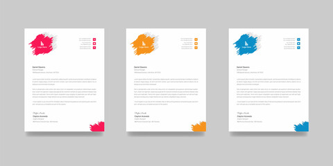 Corporate style letterhead design. Clean and official shape layout minimal professional letterhead template design. Illustration vector