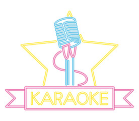 Retro microphone neon design