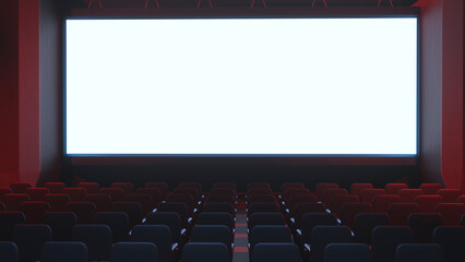 3d rendering, mokeup model, empty cinema,