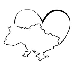 Outline Ukrainian map. Vector illustration.