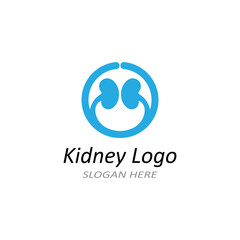 Kidney health and kidney care logo using icon design concept vector illustration