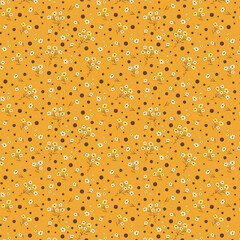 Background with white daisies. Simple vector pattern. Seamless texture background for scrapbooking or textiles.