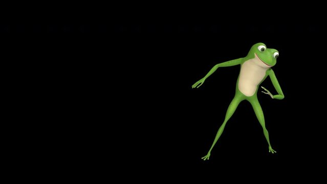 Dancing frog - 3d render looped with alpha channel.