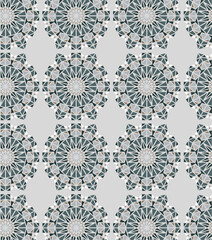 Abstract oriental seamless pattern, colorful tiles, background design - great for textiles, wallpaper, wrapping - vector design