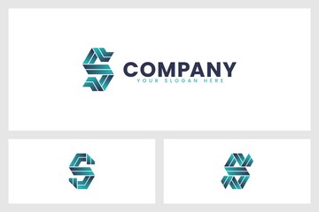 Letter S Folded Ribbon Logo. Vector Design.