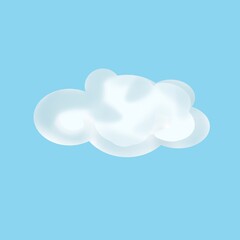 Cute cloud illustration. On blue sky. 