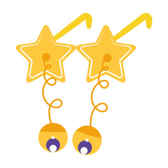 Isolated eyeglasses with star shape and hanging eyes Vector