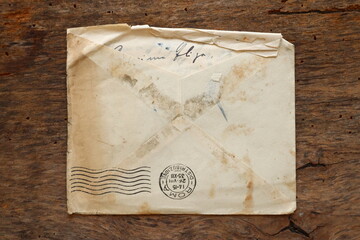 Old Envelope on a original 1800s wooden background