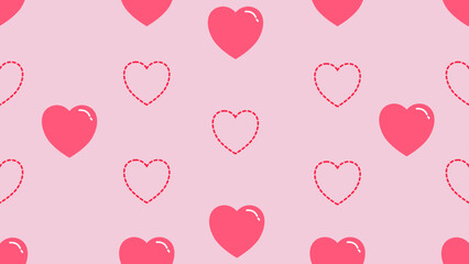 Fototapeta na wymiar cute heart seamless pattern on pink background, perfect for backdrop, wallpaper, postcard, and background
