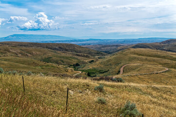 Overlooking a switchback on Highway 308 near Bear Creek, Montana, USA