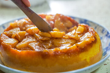 A delicious candied pineapple chiffon cake