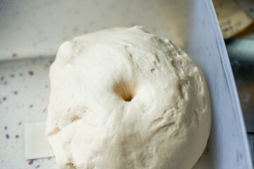 A piece of finished dough that has been proofed with yeast
