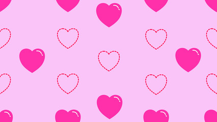 cute heart seamless pattern on pink background, perfect for backdrop, wallpaper, postcard, and background