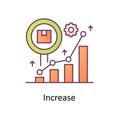 Increase vector Filled Outline Icon Design illustration. Logistics And Supply Chain Management Symbol on White background EPS 10 File