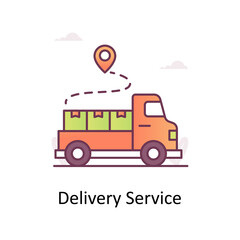 Delivery Service vector Filled Outline Icon Design illustration. Logistics And Supply Chain Management Symbol on White background EPS 10 File