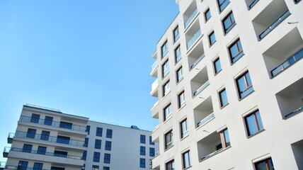 Modern elements in  contemporary  architecture.. Architectural details of a modern apartment building.