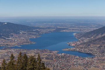 Blick vom Wallberg auf den Tegernsee, Bayern, Deutschland
