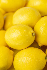 Close up shot of lemons background.