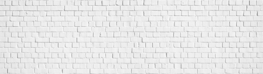 White gray light damaged rustic brick wall brickwork stonework masonry texture background banner panorama..